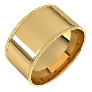 10K Yellow Or White Or Rose Gold Milgrain Comfort-Fit Flat Band