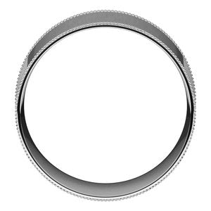 14K Yellow Or White Or Rose Gold Milgrain Comfort-Fit Flat Band