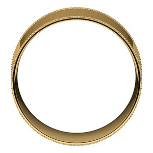 18K Yellow Or White Or Rose Gold Milgrain Comfort-Fit Flat Band
