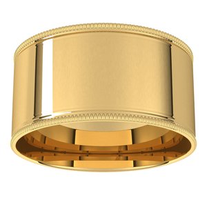 10K Yellow Or White Or Rose Gold Milgrain Comfort-Fit Flat Band