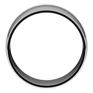 14K White Gold Or Sterling Silver Milgrain Comfort-Fit Half Round Band