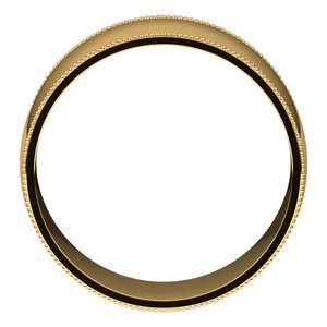 10K Yellow Or White Or Rose Gold Milgrain Comfort-Fit Half Round Band