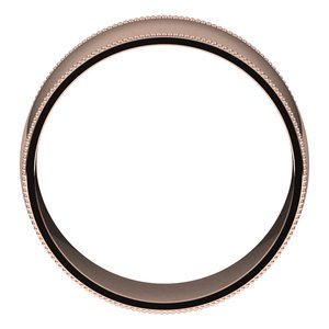 10K Yellow Or White Or Rose Gold Milgrain Comfort-Fit Half Round Band