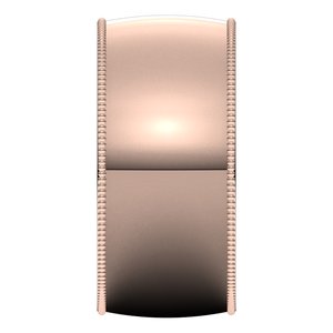 18K Yellow Or White Or Rose Gold Milgrain Comfort-Fit Half Round Band