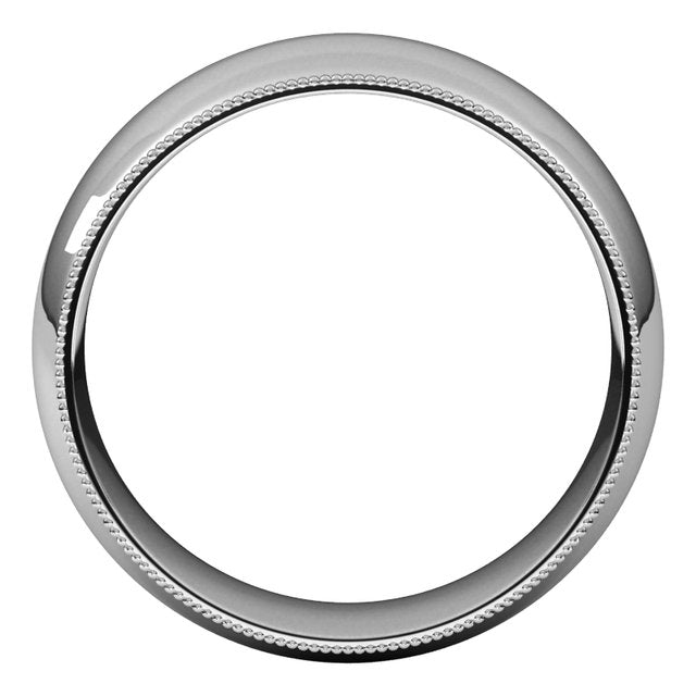 14K Yellow Or White Or Rose Gold Or Sterling Silver Or Platinum Or Palladium Standard Milgrain Comfort-Fit Half Round Band