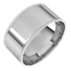 10K Yellow Or White Or Rose Gold Milgrain Comfort-Fit Flat Band