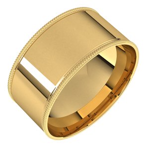 10K Yellow Or White Or Rose Gold Milgrain Comfort-Fit Flat Band