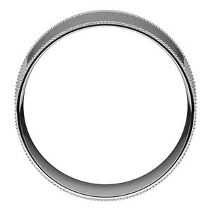14K X1 White Gold Milgrain Comfort-Fit Flat Band