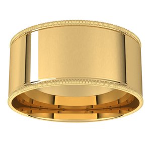 14K Yellow Or White Or Rose Gold Milgrain Comfort-Fit Flat Band