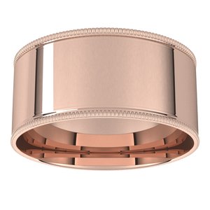 10K Yellow Or White Or Rose Gold Milgrain Comfort-Fit Flat Band