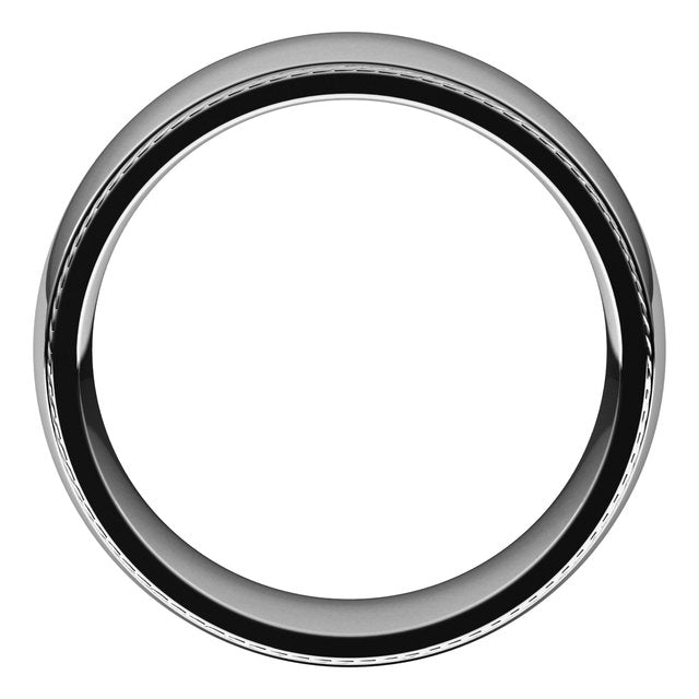 14K Yellow Or White Gold Or Sterling Silver Or Platinum Standard Weight Rope Half Round Comfort Fit Band