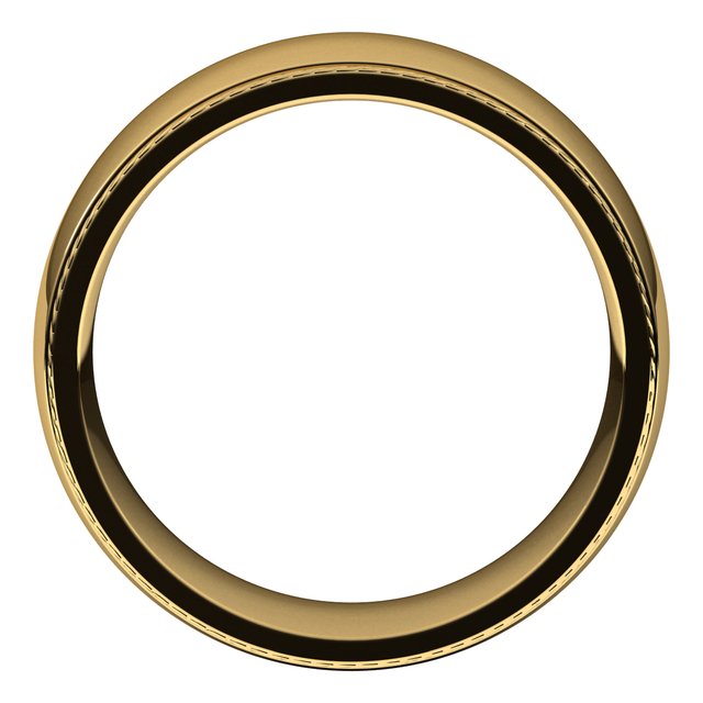 14K Yellow Or White Gold Or Sterling Silver Or Platinum Standard Weight Rope Half Round Comfort Fit Band