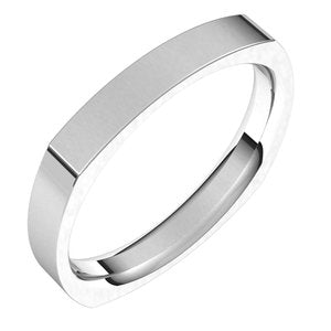 10K Yellow Or White Or Rose Gold Comfort-Fit Square Band