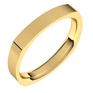 14K Yellow Gold Square Comfort Fit Band