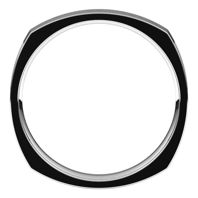 14K Yellow Or White Or Rose Gold Or Sterling Silver Or Platinum Standard Weight Comfort-Fit Square Band