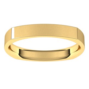 14K Yellow Gold Square Comfort Fit Band