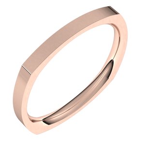 18K Yellow Or White Or Rose Gold Comfort-Fit Square Band
