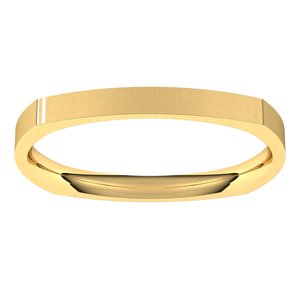 14K Yellow Or White Or Rose Gold Comfort-Fit Square Band