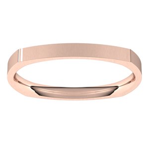 18K Yellow Or White Or Rose Gold Comfort-Fit Square Band