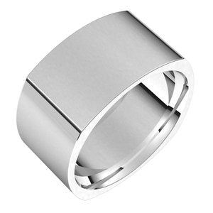 18K White Gold Square Comfort Fit Band Size 6