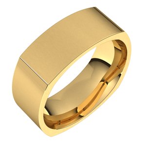 10K Yellow Or White Or Rose Gold Comfort-Fit Square Band