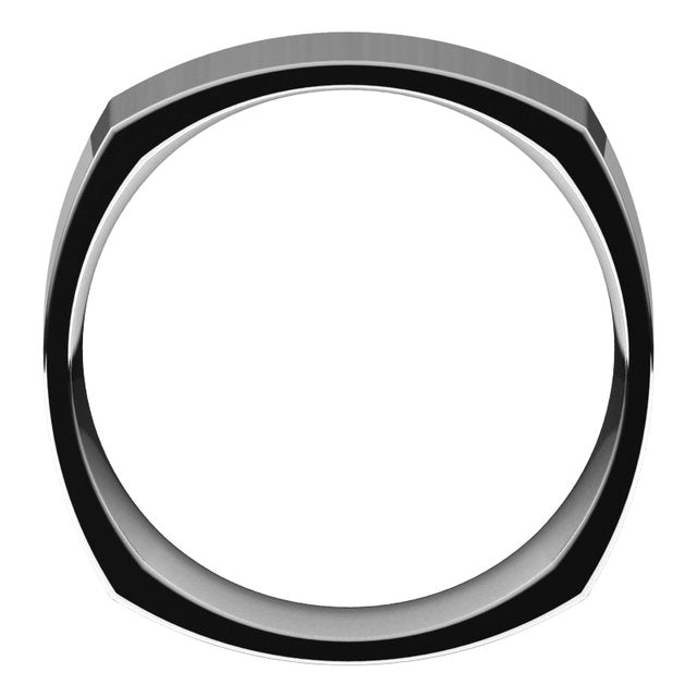 14K Yellow Or White Or Rose Gold Or Sterling Silver Or Platinum Standard Weight Comfort-Fit Square Band