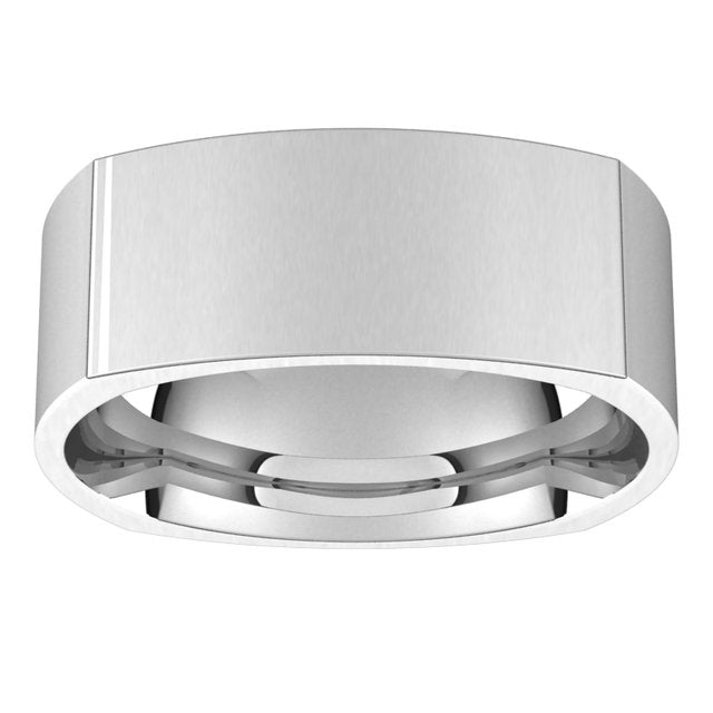14K Yellow Or White Or Rose Gold Or Sterling Silver Or Platinum Standard Weight Comfort-Fit Square Band