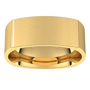 14K Yellow Or White Or Rose Gold Comfort-Fit Square Band
