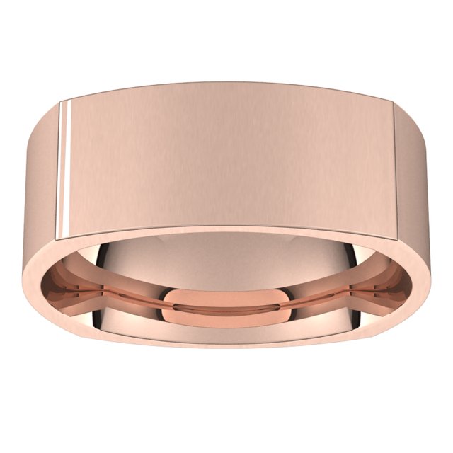 14K Yellow Or White Or Rose Gold Or Sterling Silver Or Platinum Standard Weight Comfort-Fit Square Band