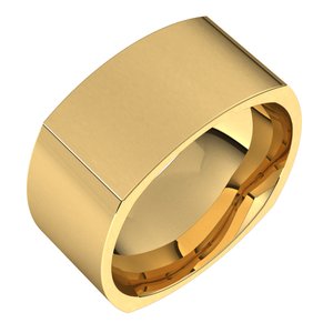 18K Yellow Or White Or Rose Gold Comfort-Fit Square Band