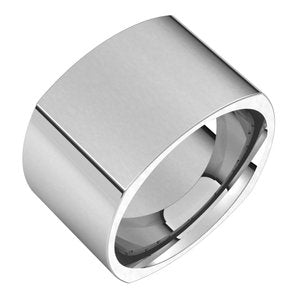 14K Yellow Or White Or Rose Gold 12 mm Square Comfort Fit Band