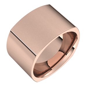 18K Yellow Or Rose Gold 12 mm Square Comfort Fit Band