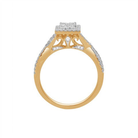 10K Yellow Gold 0.47 Cttw Diamond Ladies Ring