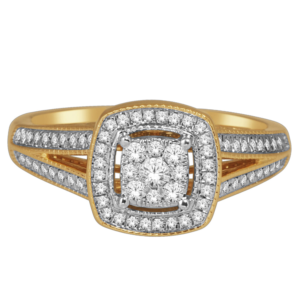 10K Yellow Gold 0.33 Cttw Diamond Ladies Ring