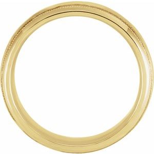 18K Yellow Or White Or Rose Gold Milgrain Edge Comfort-Fit Half Round Band