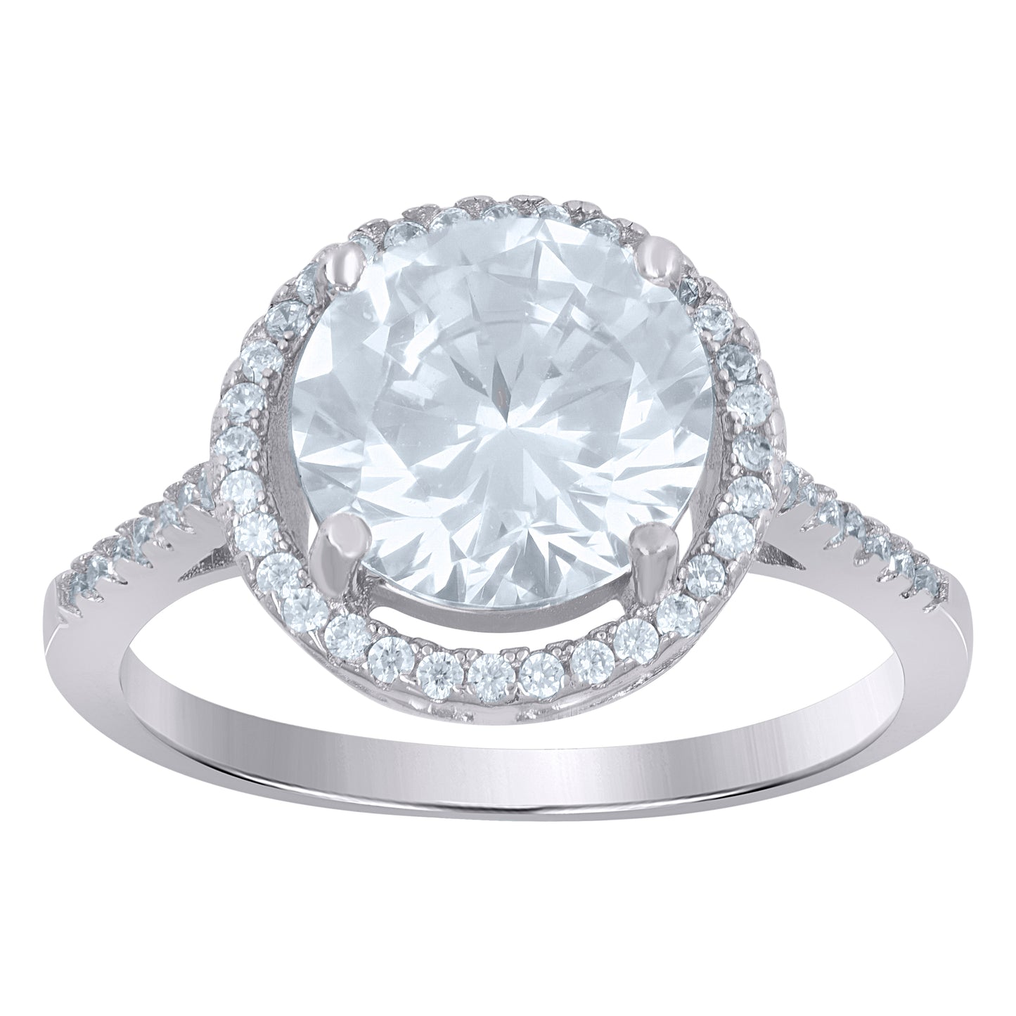 Sterling Silver Women's Cubic Zirconia Bridal Anniversary Engagement Wedding Ring