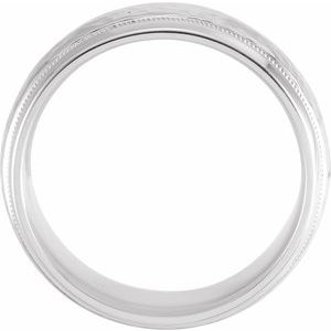 18K Yellow Or White Or Rose Gold Milgrain Edge Comfort-Fit Half Round Band