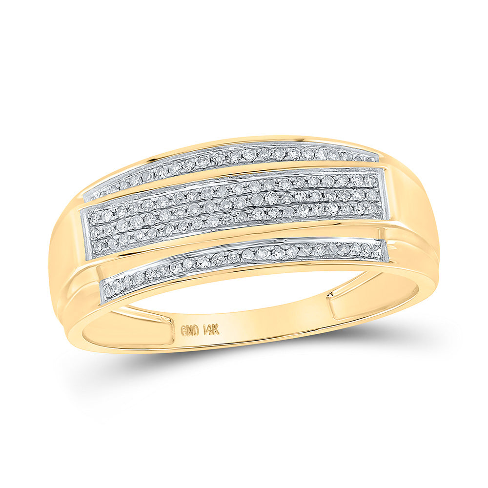 10K Yellow Gold His Hers Round Diamond Cluster Matching Wedding Set 3/4 Cttw, Womens Size: 5-10, Mens Size: 7-13