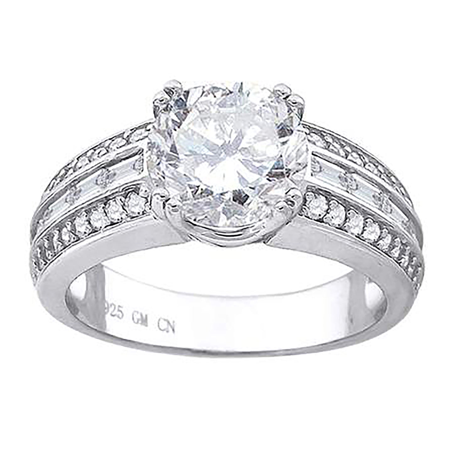 Sterling Silver Women's Cubic Zirconia Bridal Anniversary Engagement Wedding Ring