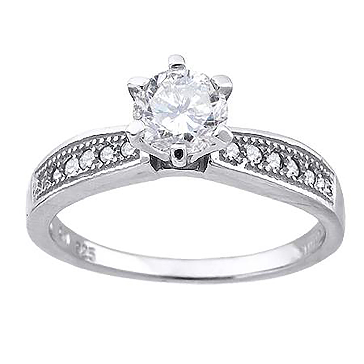 Sterling Silver Womens Cubic Zirconia Fashion Migraine Bridal Anniversary Engagement Wedding Ring
