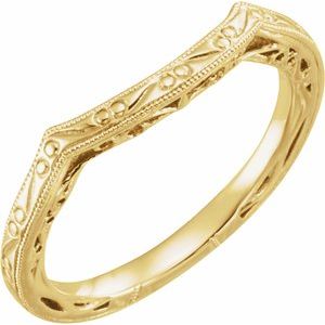 14K Yellow Gold Polished Vintage-Inspired Matching Band Size 6
