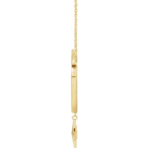 14K Yellow Gold 23.8 X 15.7 Mm 18 In Polished Miraculous Mary Necklace