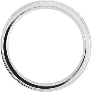 Cobalt 6 mm Flat Stepped Edge Grooved Band Size 13.5