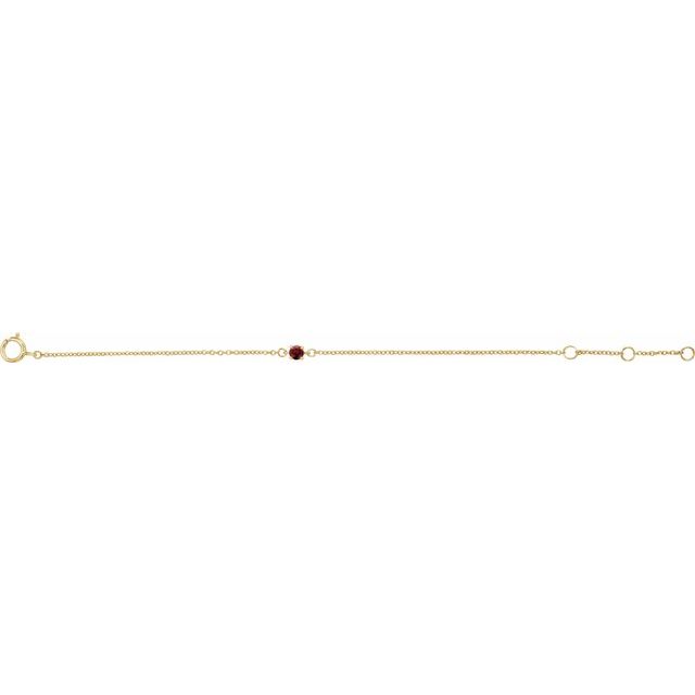 14K Yellow Or White Gold Round 3 Mm Polished Imitation Gemstone Youth Birthstone 4 1/2-5 1/2 In Bracelet