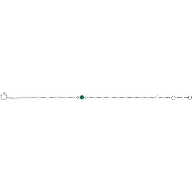 14K Yellow Or White Gold Round 3 Mm Polished Imitation Gemstone Youth Birthstone 4 1/2-5 1/2 In Bracelet