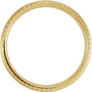 14K Yellow Gold 7 Mm Polished Facet-Edge Comfort-Fit Satin Finished Band Size 10