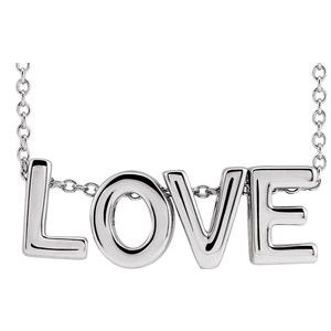 Sterling Silver 7.85 Mm 16-18 In Polished Love Necklace