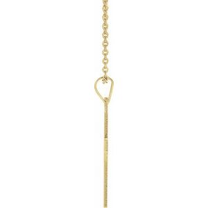 14K Yellow Gold 18 X 12 Mm 18 In Polished Cross Necklace