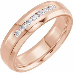 14K Yellow Or White Or Rose Gold Or Platinum 1/4 CTW Natural Diamond Beveled-Edge Band
