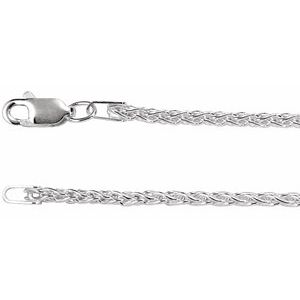 Sterling Silver Or Rhodium-Plated Sterling Silver 1.25 Mm Lobster Clasp Polished Wheat Chain
